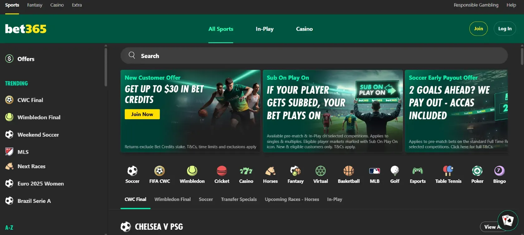 bet365 ana sayfası
