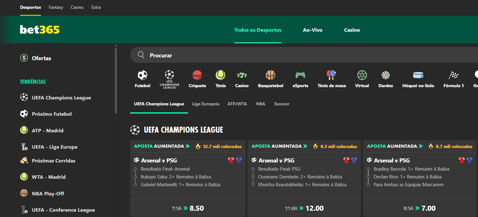 Apostas no bet365