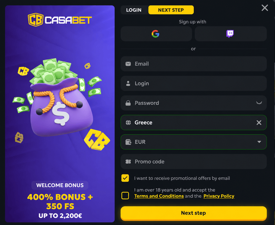 casabet signup