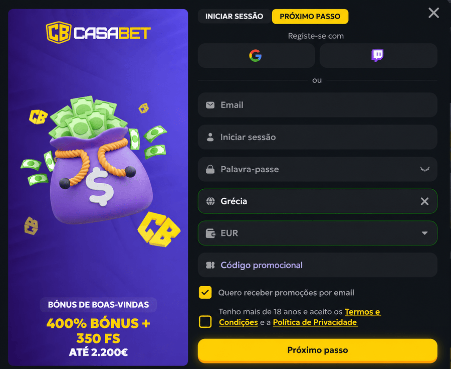 casabet signup
