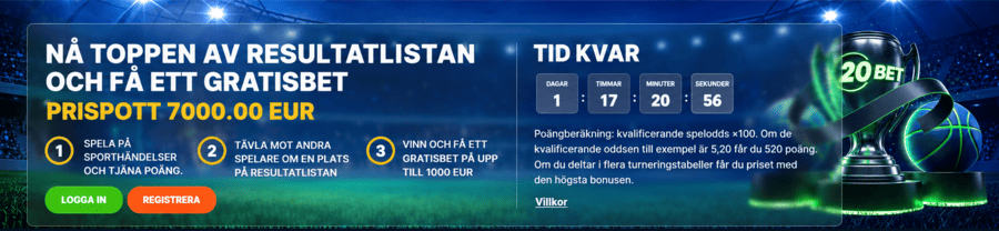 20bet turneringel